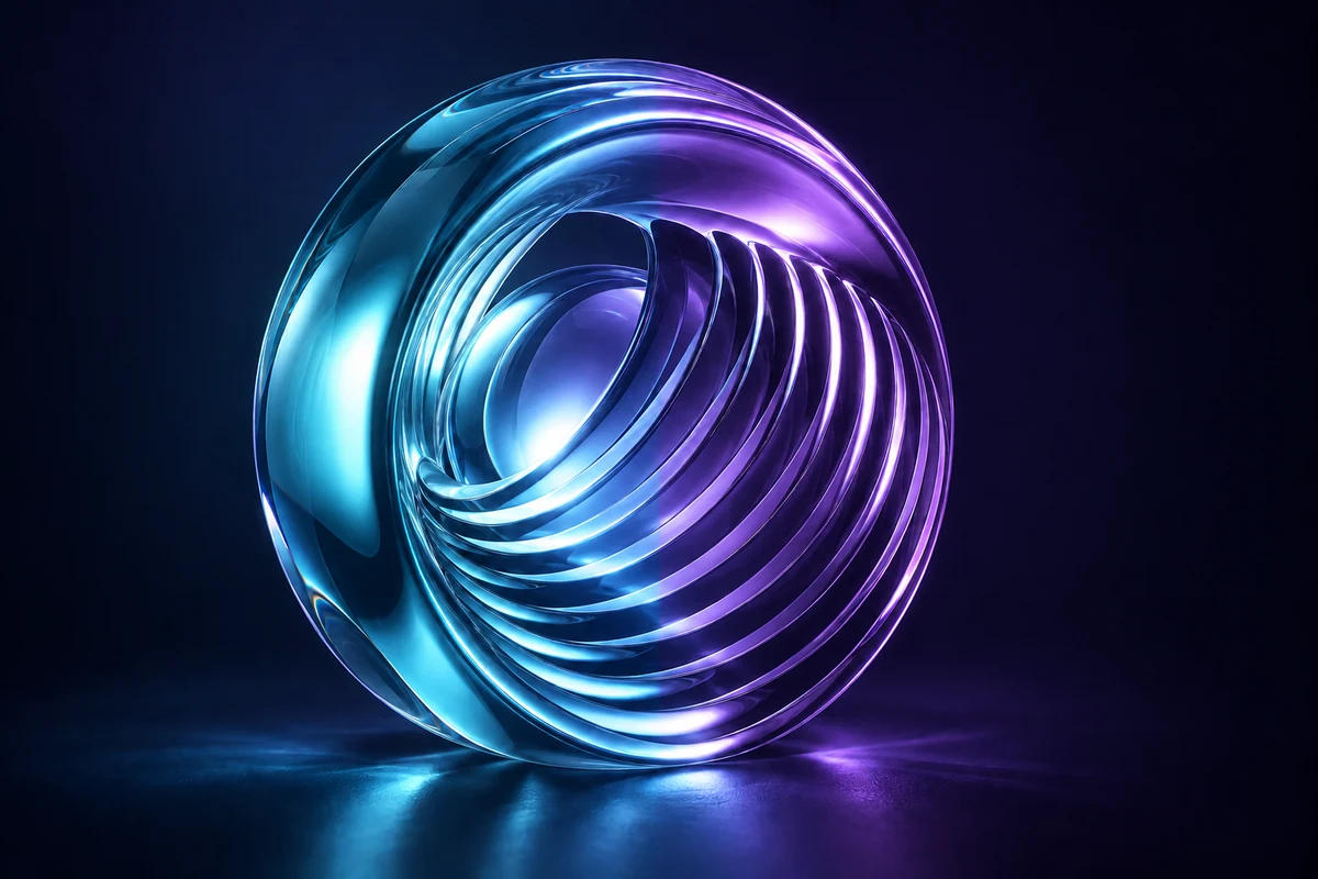 Blue-purple glass lens representing a captured customer signal